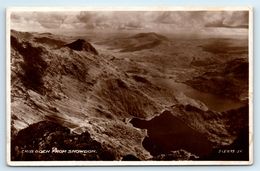 POSTCARD CRIB GOCH FROM SNOWDON 215879 NORTH WALES BW POSTCARD 1931 POSTMARK RPPC - Denbighshire