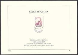 Czech Rep. / First Day Sheet (1993/H) Praha - Den Vydani (1): Urban Architecture - Usti Nad Labem (monastery & Church) - Abbeys & Monasteries