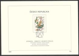 Czech Rep. / First Day Sheet (1994/05 B) Praha: EUROPA - Marco Polo (1254-1324) Painting: Adolf Born (whale, Parrot) - Baleines