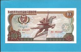 KOREA, NORTH - 10 WON - 1978 - P 20.c - UNC. - RED Serial # - RED Seal - For Non-Socialist Visitors - 2 Scans - Korea (Nord-)