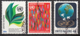 United Nations     Scott No   368-70     Used     Year  1982 - Oblitérés