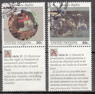 United Nations     Scott No    599-600    Used     Year  1991 - Oblitérés