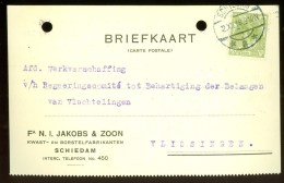 WW-1 * HANDGESCHREVEN BRIEFKAART COMITE VLUCHTELINGEN Uit 1918 Van SCHIEDAM Naar VLISSINGEN * (9816o) - Lettres & Documents