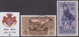 EGEO - SIMI - Sassone N.17+26  Cat. 100 Euro - Usati - Luxus Gestempelt - Egée (Simi)