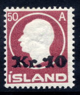 ICELAND 1925 Kr.10 On 50 A Surcharge LHM / *. Michel 120 - Nuevos