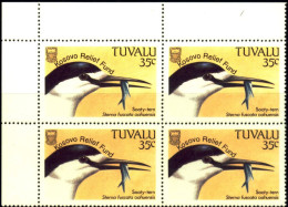 BIRDS-1999-KOSOVO RELIEF OVPT ON 1988-TUVALU-BLOCKS-SET OF 4-SCARCE-MNH-A5-784 - Palmípedos Marinos
