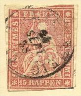 Strubel 24D, 15 Rp.karmin               1858 - Gebraucht