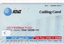 Telecarte Japon * AT&T * (5) Japan Phonecard - Telecom Operators