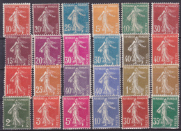 France 1907/39 Lot Semeuses Fond Plein Neuf* Cote 47.75 - Unused Stamps