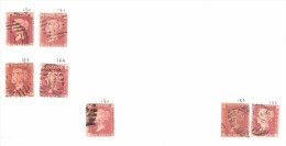 GB , Victoria : Collection De N° De Planches / Plate Sur N° 26 , 1 P : 150 , 151 , 163, 164 , 180, 187, 188  ,obl TB - Used Stamps