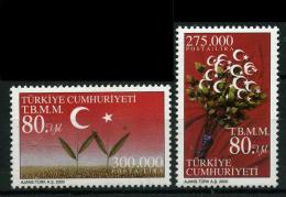 TURKEY 2000 (**) - Mi. 3215-16, 80th Anniversary Of The Turkish Great National Assembly - Ungebraucht