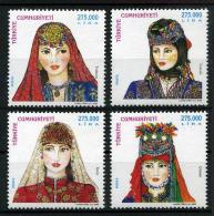 TURKEY 2000 (**) - Mi. 3228-31, Turkish Woman Head Covers (4th/5 Issue) - Neufs