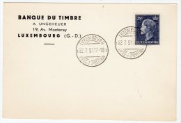 LETTRE - LUXEMBOURG - Oblitération : Foire Exposition Le  22 Juillet 1951 - Frankeermachines (EMA)