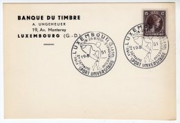 LETTRE - LUXEMBOURG - Oblitération : Sport Universitaire Le 19/08/ 1951 - Macchine Per Obliterare (EMA)