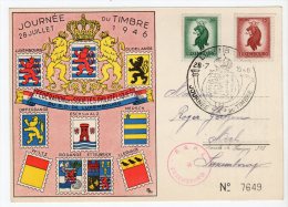 LUXEMBOURG - CARTE JOURNEE DU TIMBRE 1946 - Commemoration Cards