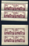 RARE LOT 2 BLOCS 4 VIGNETTES DENTELÉ + NON DENT. ROUGE- EXPOS PHILATÉLIQUE : LA POSTE AERIENNE- PARIS 1943- 2SCANS - Briefmarkenmessen
