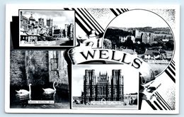 POSTCARD WELLS MULTIVIEW Cathedral  Somerset 1961 Postmark SENT TO WINCHESTER - Wells