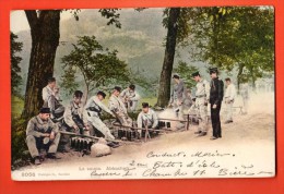 EZA-29  Militaria, La Soupe Abkochen, Soldaten, Cachet Bière 1906 Ecole De Recrue Artillerie De Campagne, Militär - Bière