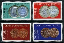 TURKEY 2001 (**) - Mi. 3285-88, Coins Of Seldjuke, Ottoman And Republic Period - Nuovi