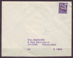 PREOBLITERE   COQ 8 C  Violet Sur LETTRE      Pour AVIGNON Vaucluse - 1953-1960