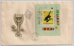 Hungary, 1962, World Cup Soccer Championship, Chile, Souvenir Sheet, FDC, Budapest, 21-5-62 - 1962 – Cile