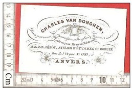 1 RARE PRINT ANVERS Charles Van Donghen Porcelain Card ORGELSTRAAT, 1781 Antwerpen Carte Litho Porcelaine Porseleinkaart - Cartes Porcelaine