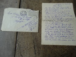 Enveloppe Avec Lettre Accompagnée-armée Belge-oblitération 4eme Bureau Postal-1919 - Brieven En Documenten