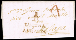 CORDOBA PREF. - LUCENA PE 4 - 1839 CARTA CIRC. A MALAGA + PORTEO \"7\ - ...-1850 Vorphilatelie