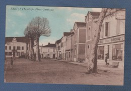 40 LANDES - CP ANIMEE TARTAS - PLACE GAMBETTA - TABACS PAPETERIE / PTT - EDITIONS EMILE VIGNES A CASTETS - Tartas