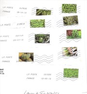 Lot De 9 Lettres  France , Timbres Série  Thème LEGUMES / Gemüse / Vegetable , 2012 , TB - Légumes