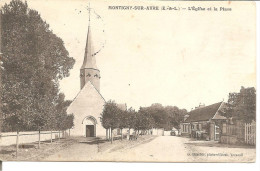 MONTIGNY SUR AVRE     L'église Et La Place - Montigny-sur-Avre