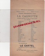 75 - PARIS -  PROGRAMME THEATRE DU PALAIS ROYAL- LA CAGNOTTE -EUGENE LABICHE- LE CARTEL - Programma's