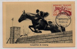 France, 1953, Carte Maximum, Jeux Olympiques D´Helsinki, Médailles Françaises, Hippisme, FDC, Paris, 28-11-53 - Verano 1952: Helsinki