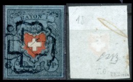 Svizzera--MF-0002 - 1850 - Y&T: N. 18 (o) - Privo Di Difetti Occulti. - 1843-1852 Timbres Cantonaux Et  Fédéraux