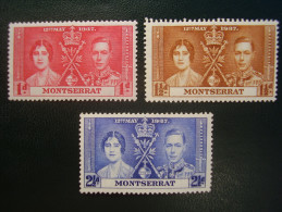 MONTSERRAT  1937  CORONATION Issue Of 12th.May In FULL SET 3 Values To 2 1/2d Mint No Hinge. - Montserrat