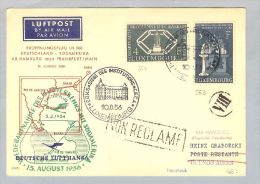 Luxemburg 1956-08-10 EF Lufthansa DE - Südamerika - Cartas & Documentos