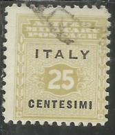 OCCUPAZIONE ANGLO-AMERICANA SICILIA 1943 CENT. 25 USATO USED OBLITERE´ - Anglo-american Occ.: Sicily