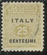 OCCUPAZIONE ANGLO-AMERICANA SICILIA 1943 CENT. 25 USATO USED OBLITERE´ - Occup. Anglo-americana: Sicilia