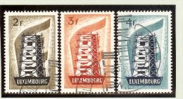 Luxemburg 1956 Mi#555-7 ET-Stempel Europa - Oblitérés