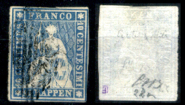 Svizzera--MF-0007 - 1854/1862 - Y&T: N. 27a (o) - Privo Di Difetti Occulti. - Gebraucht