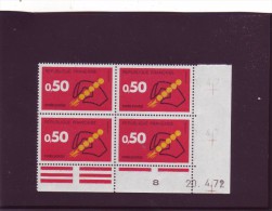 N° 1720 - 0,50F CODE POSTAL - B De A+B - 1° Partie Du Tirage Du 6.4.72 Au 2.6.72 - 20.04.1972 - - 1970-1979