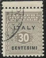 OCCUPAZIONE ANGLO-AMERICANA SICILIA 1943 CENT. 30 USATO USED OBLITERE´ - Anglo-american Occ.: Sicily