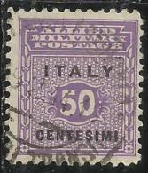 OCCUPAZIONE ANGLO-AMERICANA SICILIA 1943 CENT. 50 USATO USED OBLITERE´ - Anglo-american Occ.: Sicily