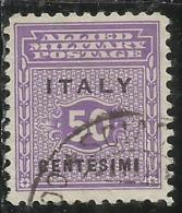 OCCUPAZIONE ANGLO-AMERICANA SICILIA 1943 CENT. 50 USATO USED OBLITERE´ - Anglo-american Occ.: Sicily