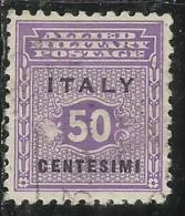 OCCUPAZIONE ANGLO-AMERICANA SICILIA 1943 CENT. 50 USATO USED OBLITERE´ - Occup. Anglo-americana: Sicilia