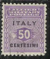 OCCUPAZIONE ANGLO-AMERICANA SICILIA 1943 CENT. 50 USATO USED OBLITERE´ - Anglo-american Occ.: Sicily