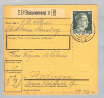 Luxemburg 1944-02-28 R-Paketkarte DR 50 Pf. Frankiert Nach Rodingen - 1940-1944 Occupazione Tedesca