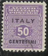 OCCUPAZIONE ANGLO-AMERICANA SICILIA 1943 CENT. 50 USATO USED OBLITERE´ - Anglo-Amerik. Bez.: Sicilë