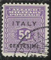 OCCUPAZIONE ANGLO-AMERICANA SICILIA 1943 CENT. 50 USATO USED OBLITERE´ - Anglo-american Occ.: Sicily