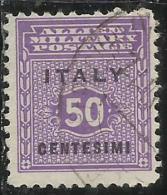 OCCUPAZIONE ANGLO-AMERICANA SICILIA 1943 CENT. 50 USATO USED OBLITERE´ - Occup. Anglo-americana: Sicilia